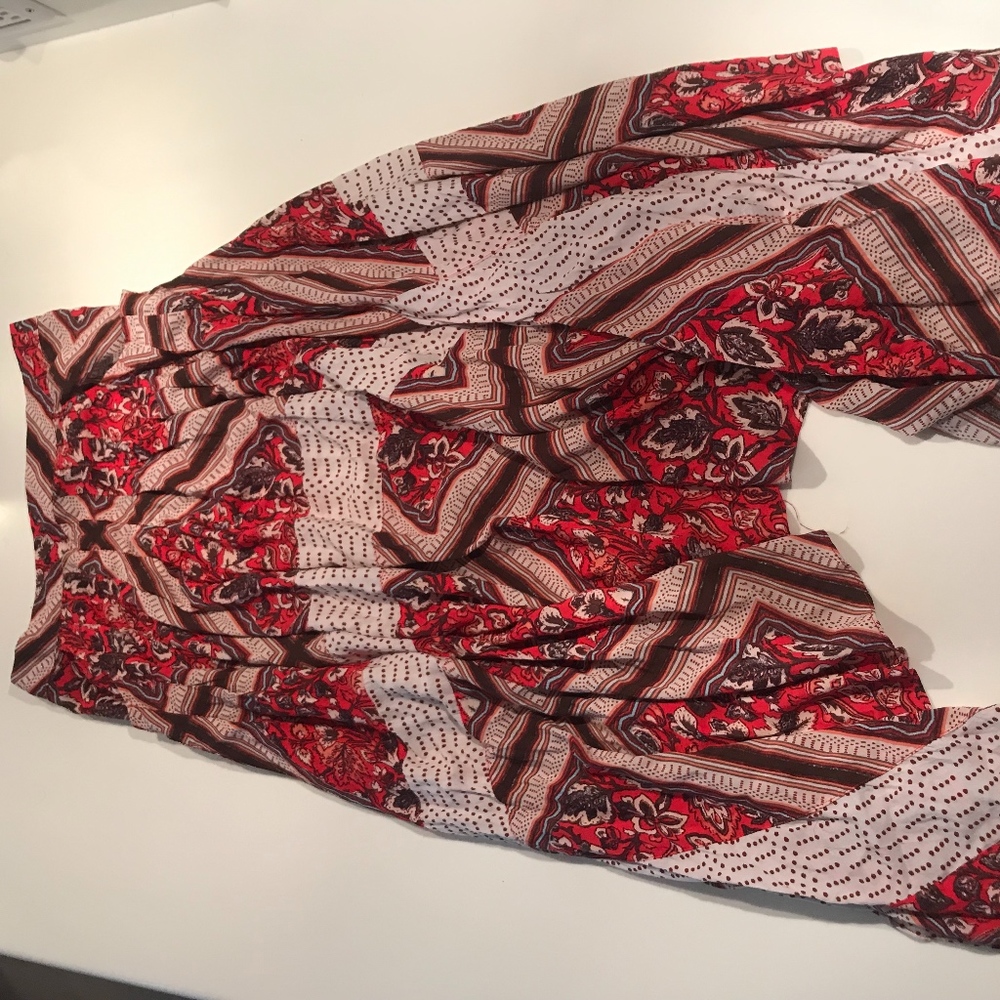 Free People Pink Paisley Midi Skirt Size 4